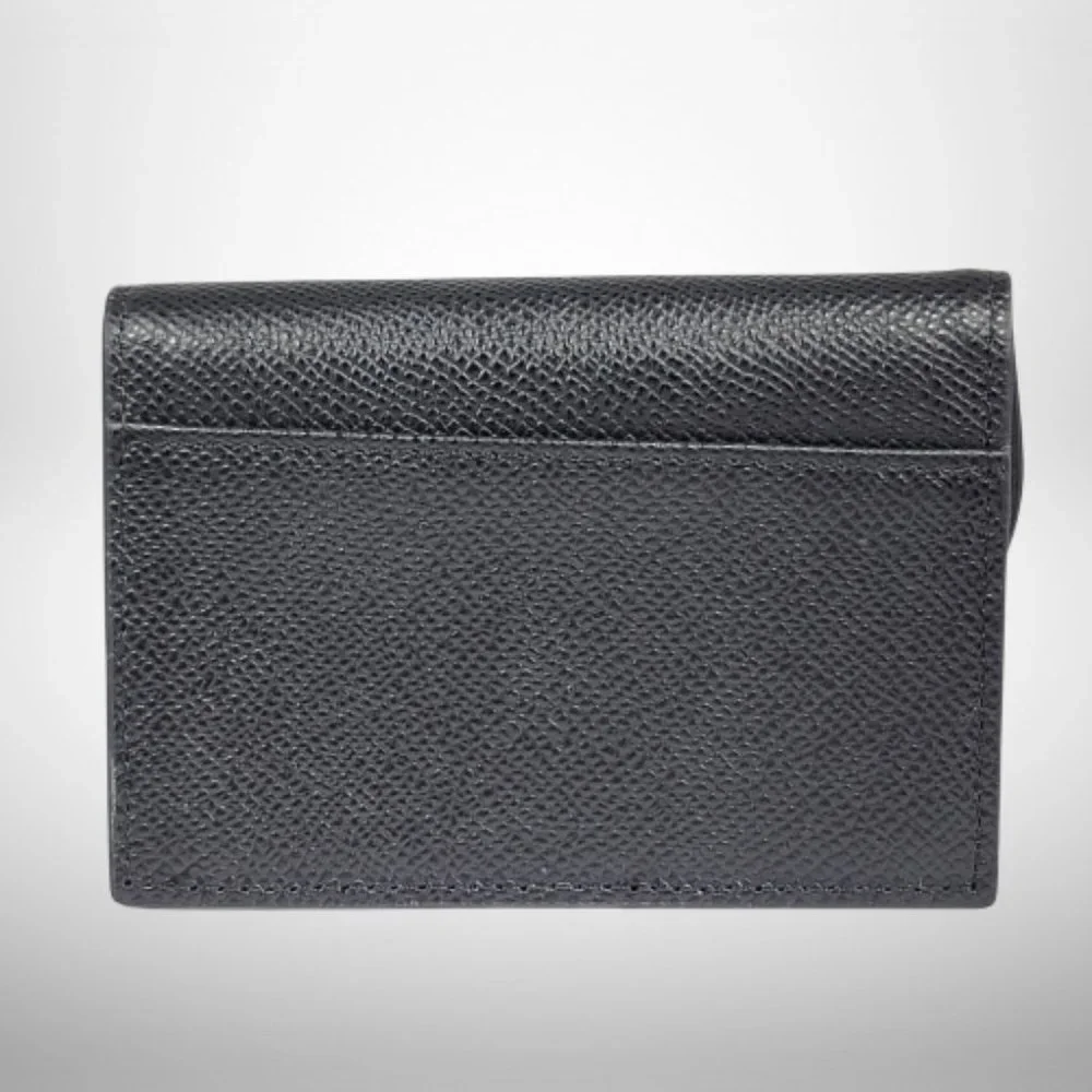 Dior Black Leather Saddle Flap Card Case